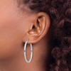 Black Bow Jewelry 2mm, Sterling Silver, Polished Square Hoops - 35mm (1 3/8 Inch) - 3 of 4