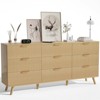 Buenhomino 9-Drawer Dresser for Bedroom, 63" Wide Modern Chest with Fluted Detailing - 2 of 4