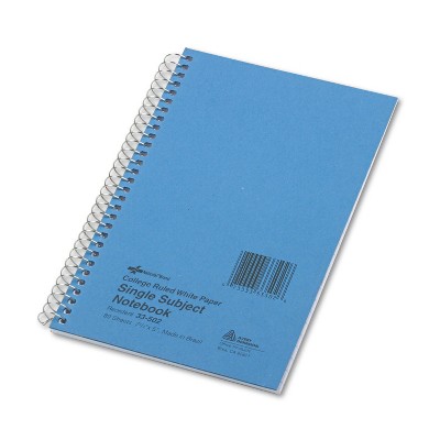 National Subject Wirebound Notebook College Rule 5 x 7 3/4 White 80 Sheets 33502