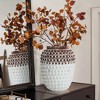 LuxenHome Vintage White and Brown Beaded 12-Inch Tall Urn Vase Multicolored - 2 of 4