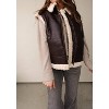 Women's Leather Vest With faux-shearling Lining - Blu Pepper - 3 of 4
