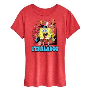Women's - SpongeBob SquarePants - I'm Ready Short Sleeve Graphic T-Shirt - 1 of 4