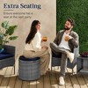 Best Choice Products Round Wicker Ottoman, Multipurpose Furniture w/ Removable Cushion, Steel Frame - 4 of 4