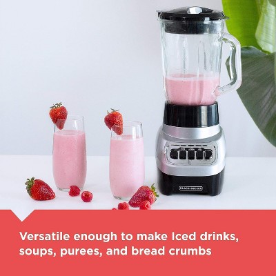 BLACK+DECKER BLACK+DECKER PowerCrush Countertop Blender,  6-Cup Glass Jar, 4 Speed Settings, Dishwasher Safe, 700W Motor