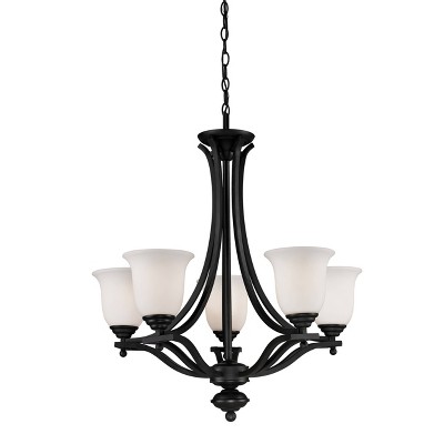 5 Light Incandescent Ceiling Chandelier Matte Black - Aurora Lighting