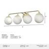 Hunter Fans 8" Hepburn Wall Light Modern Brass Finish - 4-Light Bath Vanity for Stylish Bathroom Decor - 2 of 4