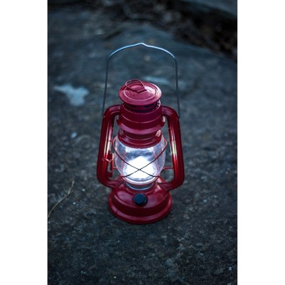 Classic Red 9" LED Oil Lantern Design with Dimmer Switch