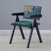 Vatros Rattan Dining Chairs Set of 2 Wooden Dining Chairs with Arms - 2 of 4