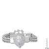 Steeltime Men's stainless steel double row wheat chain links and simulated diamonds lion head bracelet. Color Options: Silver, Gold - 2 of 4