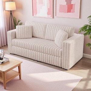 75.6" Acrylic Plush Modular 2-Seater Sofa with Free Combination & Detachable Cushions - 1 of 4