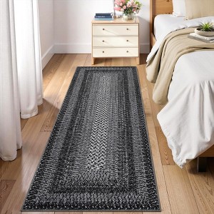 Washable Modern Geometric Bordered Area Rugs for Bedroom Living Room, Soft Non Slip Floor Carpet for Office - 1 of 4
