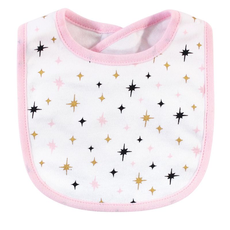 Hudson Baby Infant Girl Cotton Bib and Headband Set 5pk, Sparkle Unicorn, One Size, 4 of 8