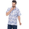 HAPPY BAY Mens Hawaiian Shirts Short Sleeve Button Down Shirt Men's Casual Shirts Linen Effect Holiday Tropical Beach Summer Party Shirts - 4 of 4