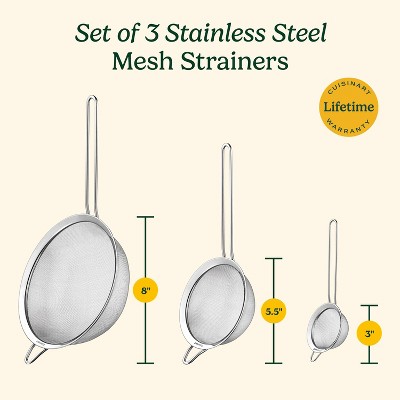Cuisinart 3-Piece Stainless Steel Mesh Strainer Set