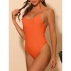 INSPIRE CHIC Women's Lace Up Tie Cross Back Tummy Control Backless Swimsuit One Piece - 2 of 4