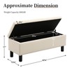 Vynxaria Beige Storage Ottoman Bench with Wood Legs, Upholstered Bedroom Bench with Button-Tufted, Storage Bench - 3 of 4