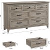 7 Drawers Dresser - Farmhouse Dressers for Bedroom, Wood Rustic Dresser, Storage Cabinet for Bedroom, for Living Room, Hallway, Entrywa - 2 of 4