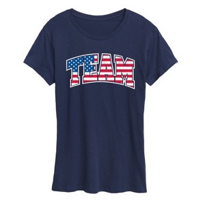 Women's - Instant Message - American Flag Team Short Sleeve Graphic T-Shirt - 1 of 4