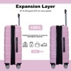 3 Piece Luggage Sets PC Lightweight & Durable Expandable Suitcase with Two Hooks, Double Spinner Wheels, TSA Lock - 4 of 4