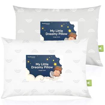 KeaBabies Toddler Pillow - Soft Organic Cotton Kids Pillows for Sleeping - 13X18 Travel Pillow for Kids Age 2-5