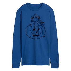 Men's - Garfield - Halloween Pumpkin Art Long Sleeve Graphic T-Shirt - 1 of 4