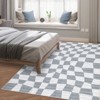 Washable Modern Checkered Area Rug | Stain Resistant Soft Geometric Throw Rug | Non-Slip Low Pile Accent Carpet for Living Room, Dining, Nursery - 4 of 4