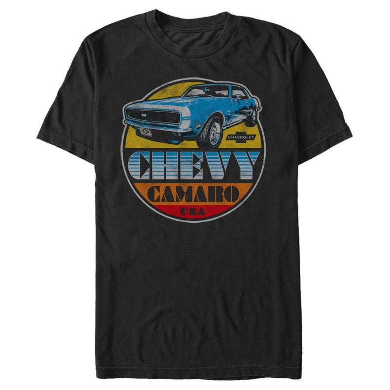 Men's General Motors Chevy Camaro SS Retro Cruising Circle T-Shirt, 1 of 6
