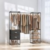 SONGMICS Clothes Rack, 70.9 Inch Wardrobe Freestanding Closet, Heavy Duty Garment Rack with 1 Extendable Hanging Rod, 2 Drawers and 4 Shelves - 2 of 4