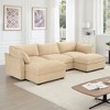 GDFStudio Austell Chenille Upholstered U-Shape Deep Seat 3-Seater Sofa with 2 Ottomans - 2 of 4