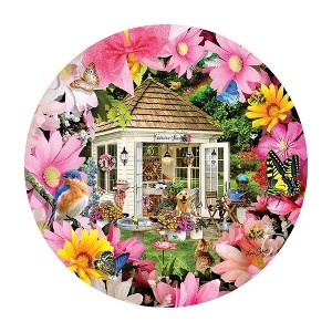Sunsout Garden Shed in Flower 500 pc Round  Jigsaw Puzzle 35254 - 1 of 4