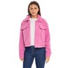 Women's Faux Fur Teddy Jean Jacket - SEBBY - 2 of 4