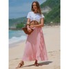 EXLURA Womens Floral Print High Waisted Wrap Long Maxi Skirts Ruffle Hem Self Tie Knot Summer Chiffon Midi Skirts 2025 - 2 of 4