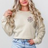 Simply Sage Market Women's Graphic Sweatshirt Embroidered Pink Bouquet - 2 of 4