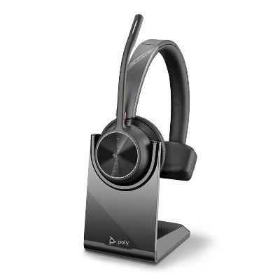 Poly Voyager 4310 UC Wireless Headset + Charge Stand (Plantronics) - Single-Ear Headset- Connect to PC / Mac via USB-A Bluetooth Adapter, Cell Phone via Bluetooth-Works w/ Teams (Certified), Zoom & More