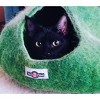 Yeti Pet Cave Pet Bed for Cats and Small Dogs, 100% New Zealand Wool, Green - 4 of 4