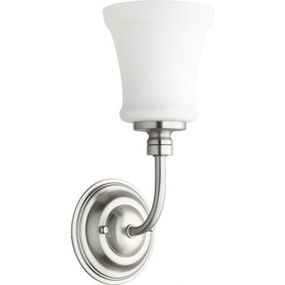 Quorum Lighting Rossington Glass Satin Nickel Wall Sconce