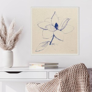 Amanti Art 22"x22" Modern Vintage Floral II Indigo by Avery Tillmon Framed Canvas Wall Art Print - 1 of 4