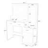 Vanity Desk Modern with LED Mirror and Charging Station for Bedroom 43.31in Wide-3irtyhousy - 4 of 4
