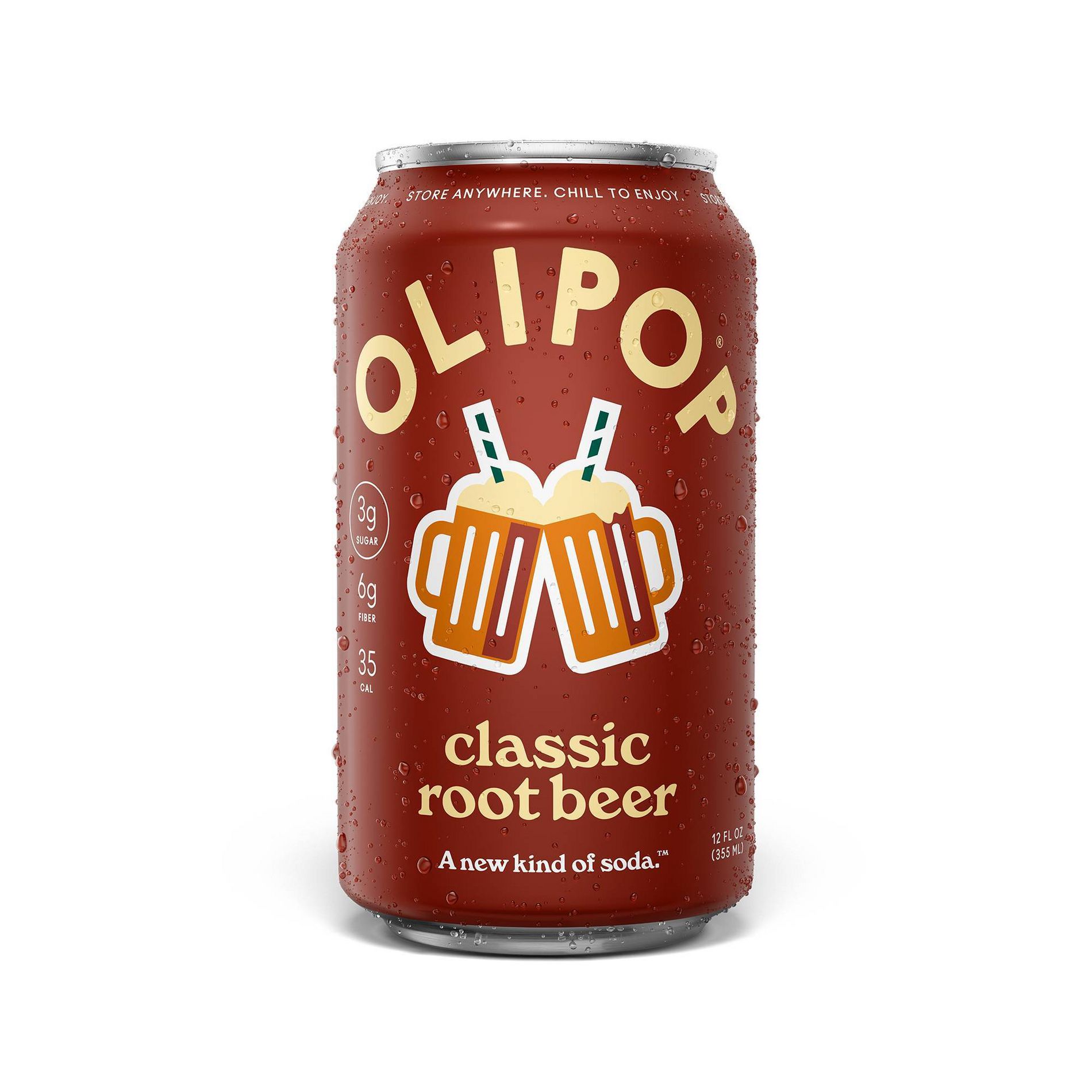 OLIPOP Root Beer Soda - 12 fl oz can