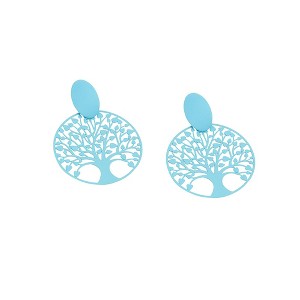 SOHI Women's Blue Tree Drop Earrings - 1 of 3