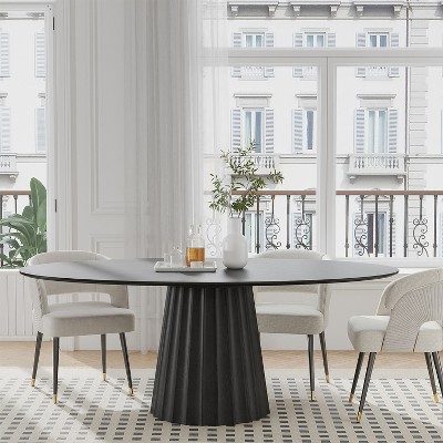 Lirago dinning table round 67"L*33.5"W*30"H- black