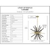 Urban Ambiance Luxury Mid-Century Modern Chandelier 23.875''H x 27.625''W,  Satin Gold Finish,  Lismore Collection, UHP3881 - 3 of 4