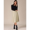 INSPIRE CHIC Women's Vintage High Waist A Line Faux PU Leather Midi Skirts - 2 of 4