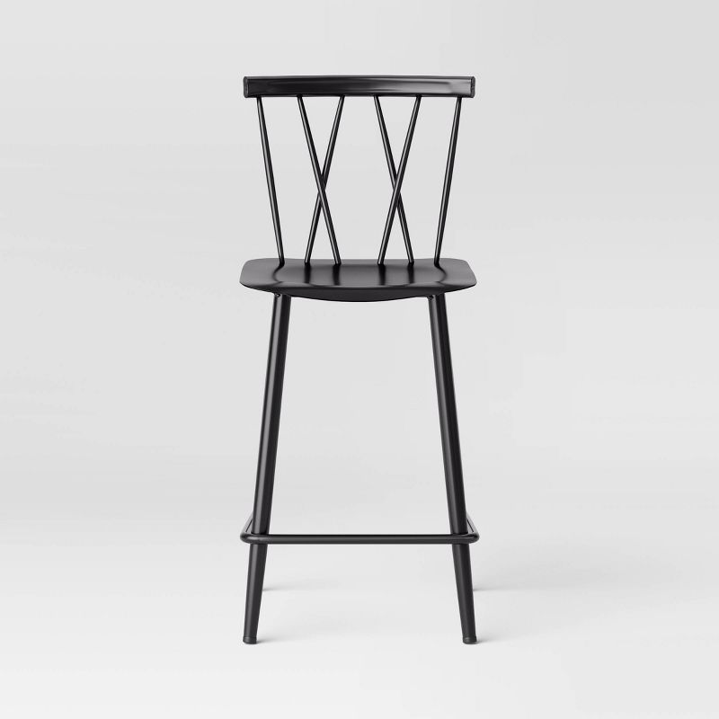 Becket Metal X Back Counter Height Barstool Black - Threshold&#8482;, 4 of 6