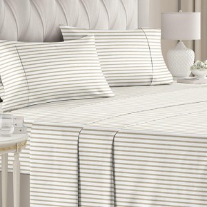 4 Piece Solid Bed Sheet Set - Luxuriously Soft, Cozy & Wrinkle-Resistant - CGK Linens - 1 of 4