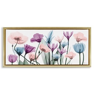 Stupell Industries Modern Translucent Pastel Tulips Floating Frame Canvas Art - 1 of 4