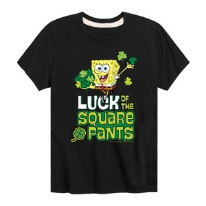 Boys' - SpongeBob Squarepants - Luck Of The Square Pants Short Sleeve Graphic T-Shirt - 1 of 4