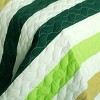 Slickblue 3 PC Handmade Full/Queen Quilt Set, Reversible Vermicelli Quilted, Horizontal Stripes, 37 Color Options - 3 of 4