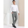 INSPIRE CHIC Men's Regular Fit Flat Front Classic Plaid Suit Pants - 4 of 4