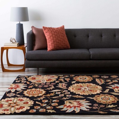 Hauteloom Heaters Black Floral Wool Carpet